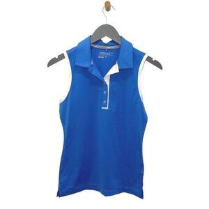 Nike Womens Golf Tour Performance Sleeveless Tennis Polo Shirt Blue Size‎ XS